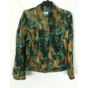 Petite Small Brown Blazer Animal Print Jacket